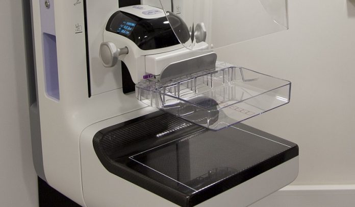 palpeggiata durante una mammografia